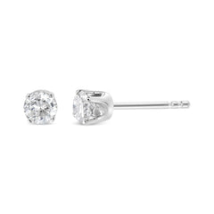 14K White Gold 5/8 Cttw Round Brilliant-Cut Lab Grown Diamond Classic 4-Prong Push back Stud Earrings (F-G Color, VS1-VS2 Clarity)